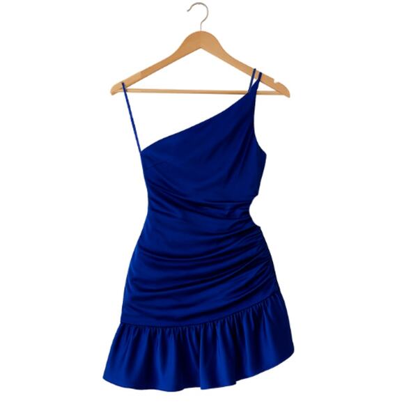 Amanda Uprichard Nicoletta One-Shoulder Dress in Lapis – NWOT Size XS - Picture 4 of 4